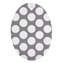 Grey Polkadot Oval Ornament (two Sides) by Zandiepants