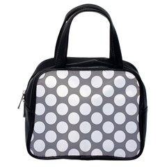 Grey Polkadot Classic Handbag (one Side) by Zandiepants