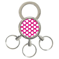 Pink Polkadot 3-ring Key Chain