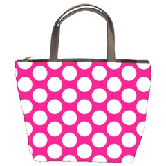 Pink Polkadot Bucket Handbag by Zandiepants