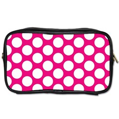 Pink Polkadot Travel Toiletry Bag (one Side) by Zandiepants