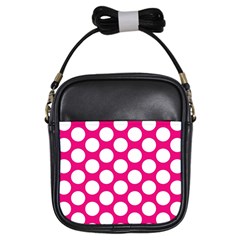 Pink Polkadot Girl s Sling Bag by Zandiepants