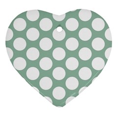 Jade Green Polkadot Heart Ornament