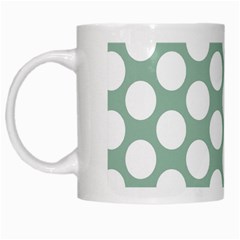 Jade Green Polkadot White Coffee Mug