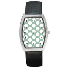 Jade Green Polkadot Tonneau Leather Watch