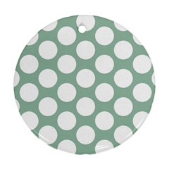Jade Green Polkadot Round Ornament (Two Sides)