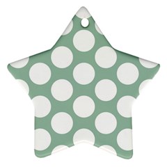 Jade Green Polkadot Star Ornament (Two Sides)