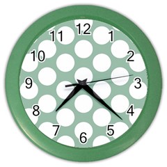 Jade Green Polkadot Wall Clock (Color)