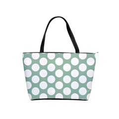 Jade Green Polkadot Large Shoulder Bag by Zandiepants