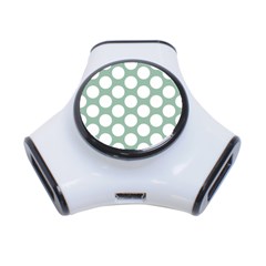 Jade Green Polkadot 3 Port USB Hub