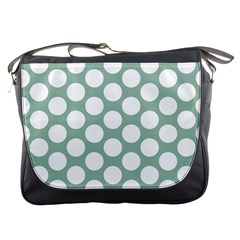 Jade Green Polkadot Messenger Bag by Zandiepants
