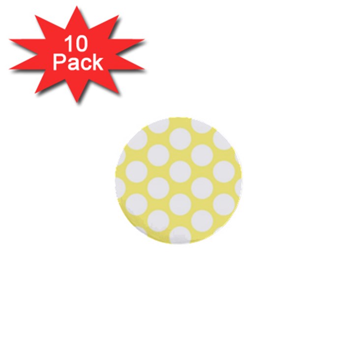 Yellow Polkadot 1  Mini Button (10 pack)