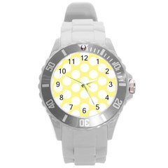 Yellow Polkadot Plastic Sport Watch (large) by Zandiepants