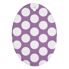 Lilac Polkadot Oval Ornament (two Sides) by Zandiepants