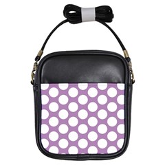 Lilac Polkadot Girl s Sling Bag by Zandiepants