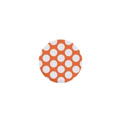 Orange Polkadot 1  Mini Button by Zandiepants