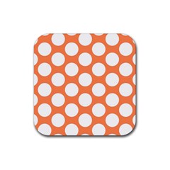 Orange Polkadot Drink Coasters 4 Pack (Square)
