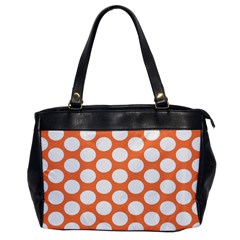 Orange Polkadot Oversize Office Handbag (one Side)