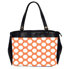 Orange Polkadot Oversize Office Handbag (Two Sides)