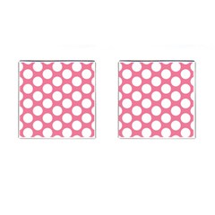 Pink Polkadot Cufflinks (square) by Zandiepants