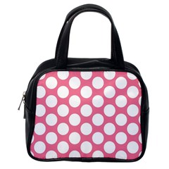 Pink Polkadot Classic Handbag (one Side) by Zandiepants