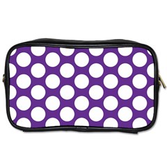 Purple Polkadot Travel Toiletry Bag (one Side) by Zandiepants