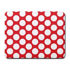 Red Polkadot Small Mouse Pad (rectangle) by Zandiepants