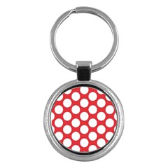 Red Polkadot Key Chain (round) by Zandiepants