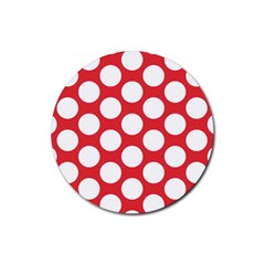 Red Polkadot Drink Coaster (round) by Zandiepants