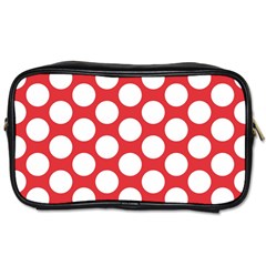 Red Polkadot Travel Toiletry Bag (two Sides) by Zandiepants