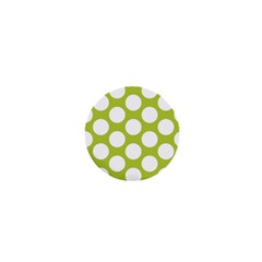 Spring Green Polkadot 1  Mini Button