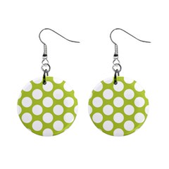 Spring Green Polkadot Mini Button Earrings