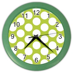 Spring Green Polkadot Wall Clock (Color)