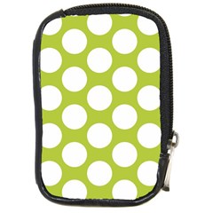 Spring Green Polkadot Compact Camera Leather Case by Zandiepants