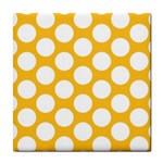 Sunny Yellow Polkadot Ceramic Tile Front