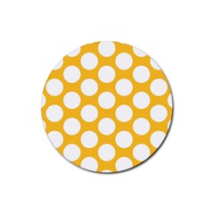 Sunny Yellow Polkadot Drink Coaster (round) by Zandiepants