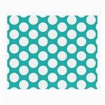 Turquoise Polkadot Pattern Glasses Cloth (Small, Two Sided) Back