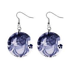 Miss Kitty Blues Mini Button Earrings