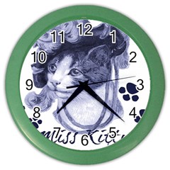 Miss Kitty Blues Wall Clock (color)