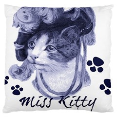 Miss Kitty Blues Large Cushion Case (two Sided)  by misskittys