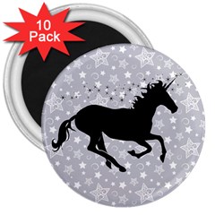 Unicorn On Starry Background 3  Button Magnet (10 Pack) by StuffOrSomething