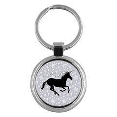 Unicorn On Starry Background Key Chain (round)