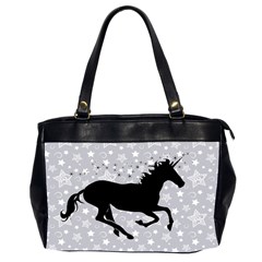 Unicorn On Starry Background Oversize Office Handbag (two Sides)