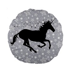 Unicorn On Starry Background 15  Premium Round Cushion  by StuffOrSomething