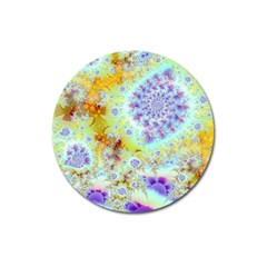 Golden Violet Sea Shells, Abstract Ocean Magnet 3  (round) by DianeClancy