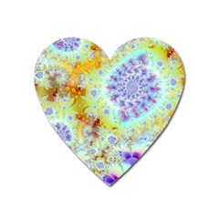 Golden Violet Sea Shells, Abstract Ocean Magnet (heart)