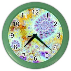 Golden Violet Sea Shells, Abstract Ocean Wall Clock (color) by DianeClancy
