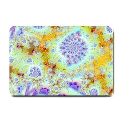 Golden Violet Sea Shells, Abstract Ocean Small Door Mat by DianeClancy