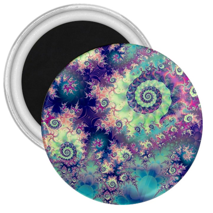 Violet Teal Sea Shells, Abstract Underwater Forest 3  Magnet