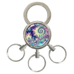Violet Teal Sea Shells, Abstract Underwater Forest 3-ring Key Chain by DianeClancy